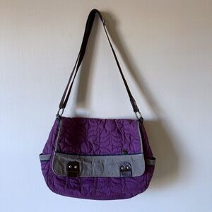 Fossil Key Per Purple Quilted Messenger Crossbody Bag Purse Tote